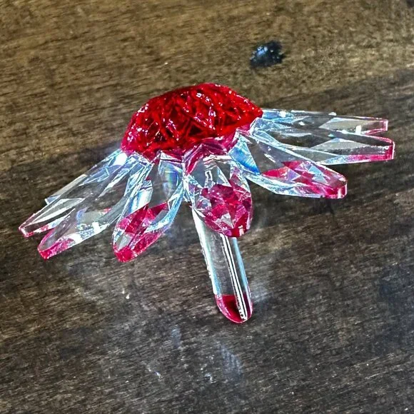 RETIRED Swarovski 2000 Society Member Renewal Gift - Red Daisy/Marguerite - Picture 2 of 4